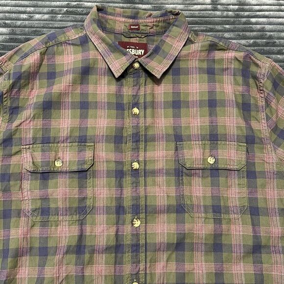 Alesbury Samson Long Sleeve Twill Workshirt Plaid Green Regular Fit Shirt Men’s - Picture 1 of 8